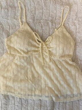 NWT Ruby & Jewell Los Angeles Lace Babydoll Cami Top Cream Coquette Cottagecore